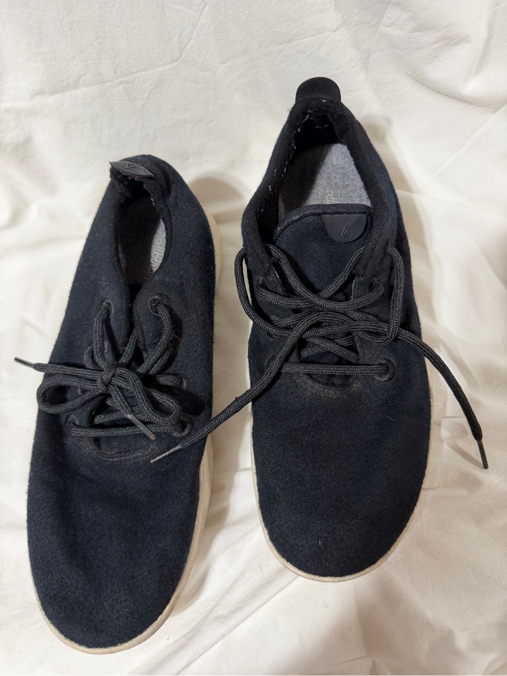 allbirds Men's Black Wool Lace-Up Sneakers with Cream Soles